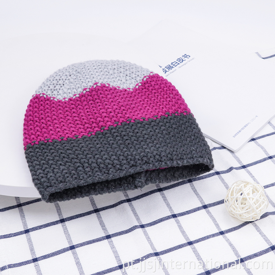 color-block knitted thermal hat